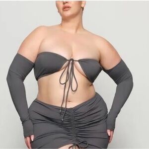 SKIMS Gunmetal recycled swim top * Top only *